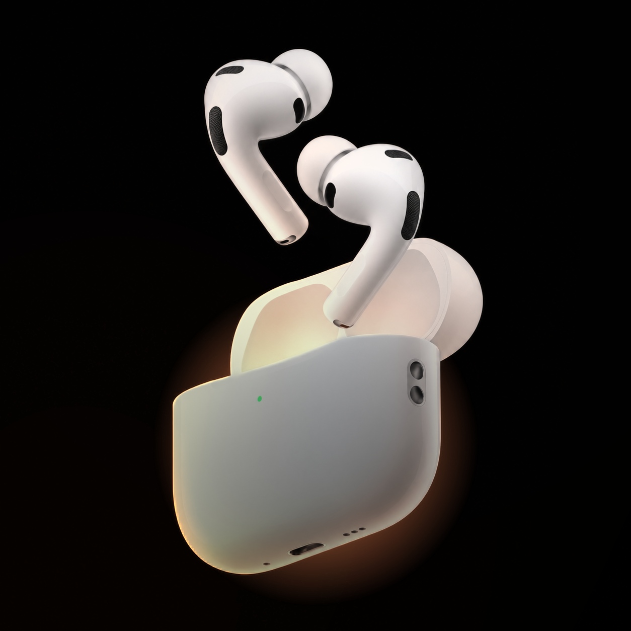 AirPods saindo do estojo
